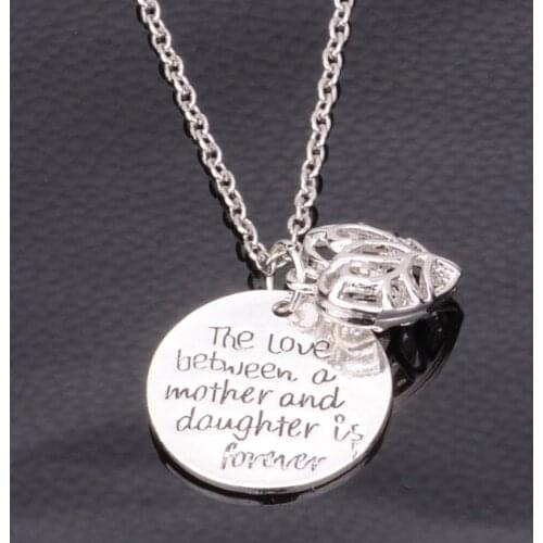 Bespmosp Mom Mother Daughter Trendy Love Heart Charm Pendant Chain Necklace For Women Jewelry Family Choker Collier Wholesale