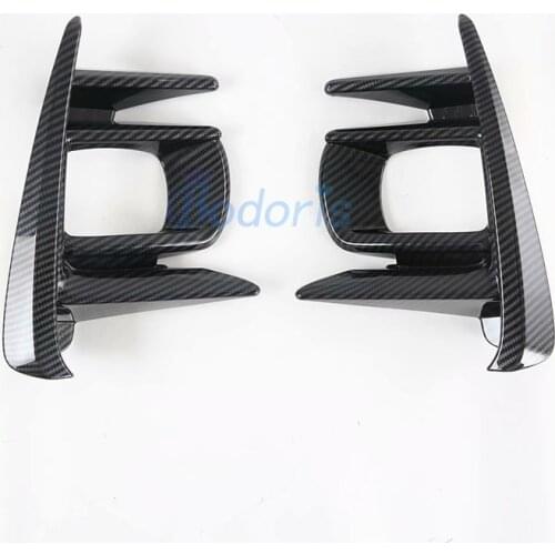 For Toyota Sienna 2015-2020 Carbon Fiber Color Front Fog Lamp Cover Foglight Frame Light Moulding Trim Sticker Car Accessories