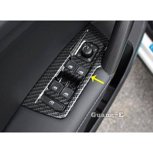 For VW TiguanL Tiguan L MK2 2016 2017 2018 2019 2020 Car ABS Chrome Inner Door Window Glass Switch Panel Cover Trim Frame 4pcs