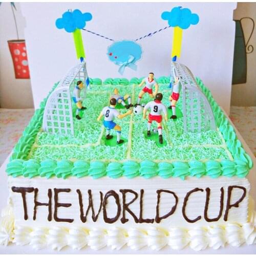 Hot Sale 8pcs/Set Soccer Football Cake Topper Player Birthday Cake Decoration Model