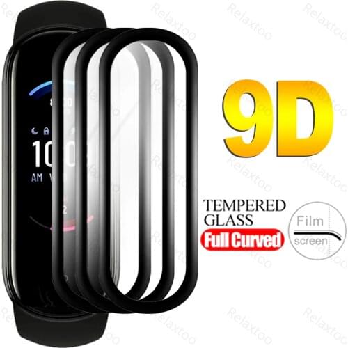 9d curved protective glass For Xiaomi Huami Amazfit Band 5 glass screen protectors film Band5 Amazfit5 smart bracelet accessorie