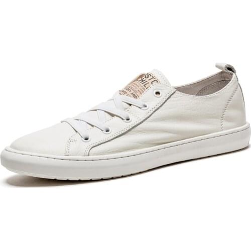 Men Casual Shoes New trend Genuine Leather Mens Fashion Sneakers Wild Flat Shoes Non-slip Board Shoes Outdoor Work Shoe