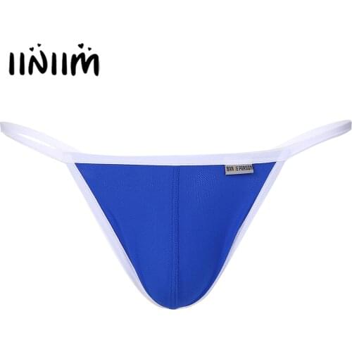 Gay Mens G-string Underwear Breathable Bulge Pouch Low Rise Briefs Thongs Briefs Panties Elastic Waistband T-back Underpants