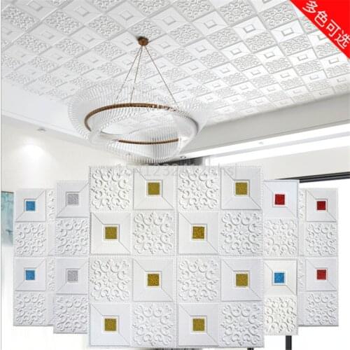 3d Wall Stickers Ceiling Wall Panel Roof Decor Waterproof Self-adhesive Foam Wallpaper Living Room Kitchen Tv Backdrop