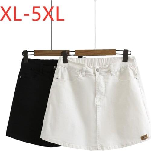 New 2021 Ladies Summer Plus Size Jeans Shorts For Women Large Slim Elastic Cotton White Pocket Denim Shorts 2XL 3XL 4XL 5XL