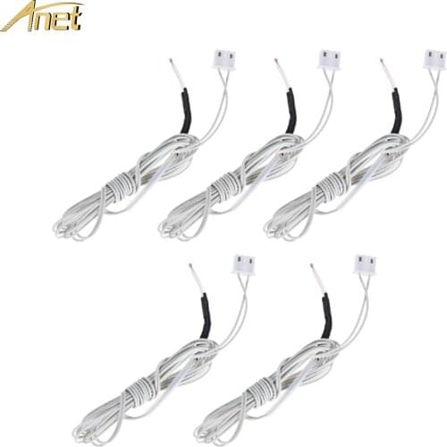 New 5PCS NTC 3950 100K ohm 3 Pins 3D Printer Thermistor Cable For 3D Printer Hot End Induction Temperature