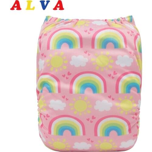Alvababy New Digital Positioning Cute Baby Cloth Diaper with One Pocket Coming with 1pc Insert