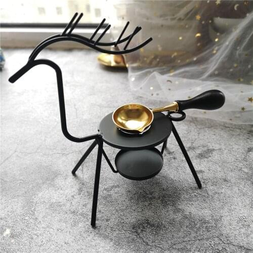 Deer Shape Retro Wax Seal Stamp Metal Wax Stick Sealing Wax pill Furnace Stove Warmer Wax Sticks Melting Glue Furnace/Spoon Tool