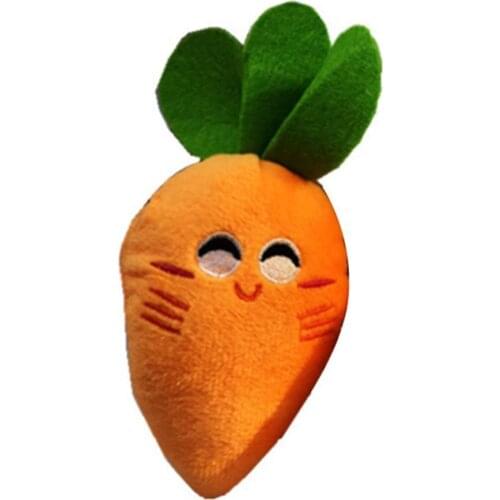 Vegetable Carrot Shape Dog Cat Plush Chewing Bite Squeaker Pet Interaction Toy