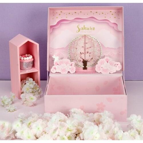 3D candy paper packaging flower High grade gift box cherry clothes cosmetic box to Birthday wedding упаковка подарочная коробка