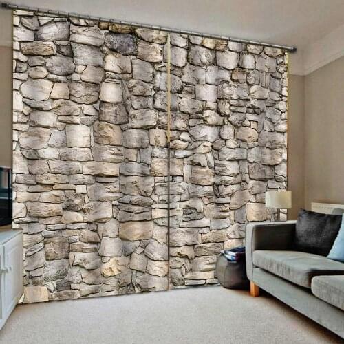 Stereoscopic curtains Customized size Luxury Blackout 3D Window Curtains brick wall curtains