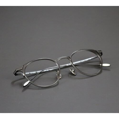 Vintage Men Pure Titanium Glasses Frame Round Luxury Brand Prescription Myopia Optical Eyewear Women Retro Eyeglasses Frame