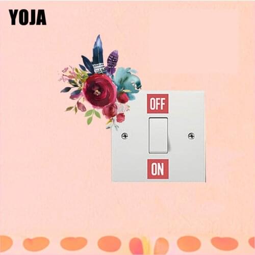 YOJA Classic Style Artistical Beautiful Interesting Flower Decorative PVC Switch Sticker Wall Decal 15SS0111