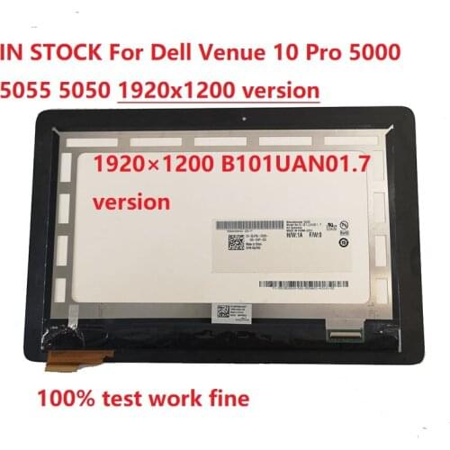 10.1" B101UAN01.7 LCD Display Monitor Touch Screen Panel Glass Assembly For Dell Venue 10 Pro 5000 5055 5050