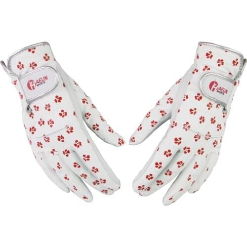 1 Pair Women Breathable Golf Gloves Left Right Hand Glove Pure Sheepskin