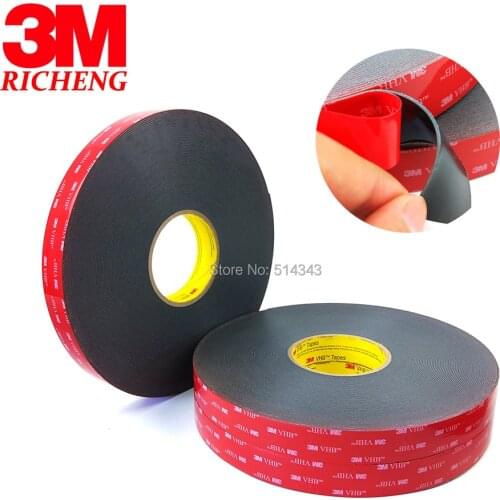 1Roll/Lot 3M VHB 5952 Heavy Duty Double Sided Adhesive Acrylic Foam Tape Black 12MMx33Mx1.1MM