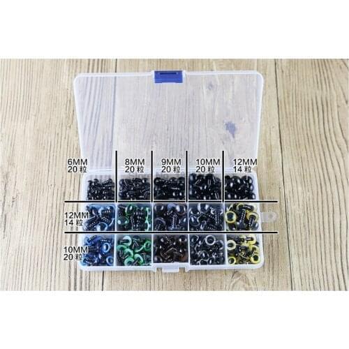 100set 264pcs/set 6-12mm Felting Plastic Set Colorful Eyes sewing