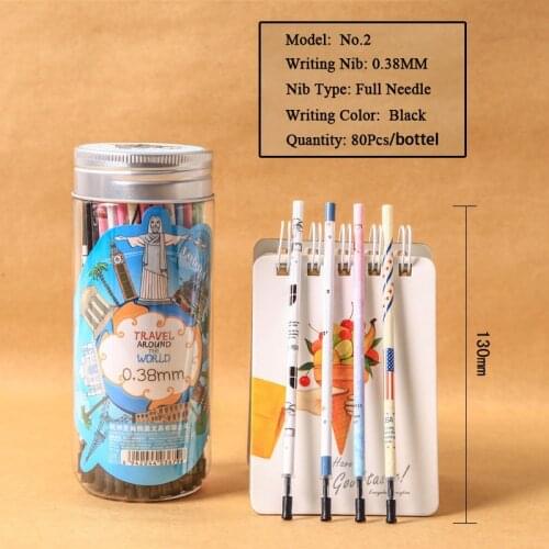80pcs/lot SCM Korea Creative Cute Colorful Refills for Gel Pen Black Blue Red Refills for Student School Supplies Free Shipping