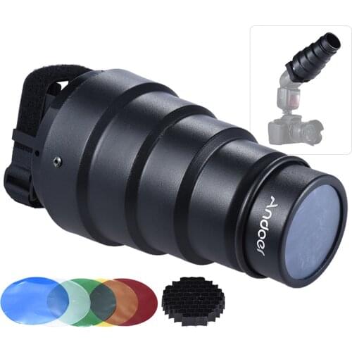 Andoer Conical Snoot Light Modifier w/50 Degree Honeycomb Color Filter for Canon Nikon Neewer Photography On-camera Speedlite