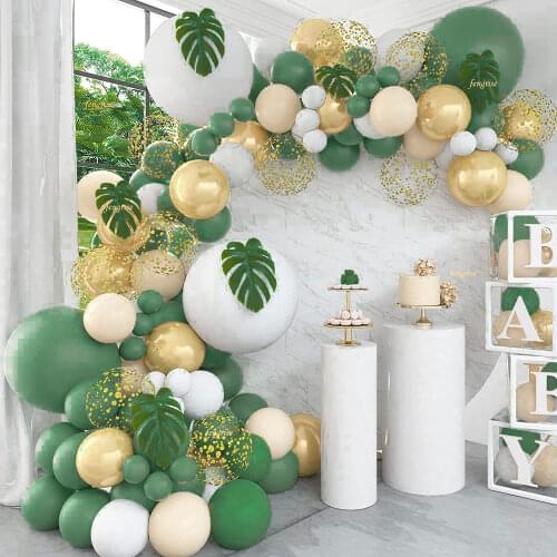 Macaron Green Balloons Garland Arch Kit Happy Birthday Balloons Decoration Kids Baby Shower Wedding Valentine Party Supplies