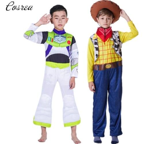 Buzz Light Year Costume Hat Cowboy Woody Cosplay Outfit Child Halloween Carnival Buzz Lightyear Woody