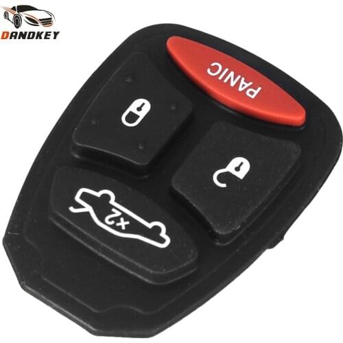 Dandkey 2pcs/lot Remote Key Case Rubber Pad 4 Button Pad for DODGE for JEEP For CHRYSLER 300 Aspen Replacement Pad