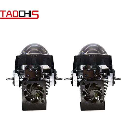 TAOCHIS Car Headlight 2.5inch 5500K 3800LM Bi LED projector lens Auto Retrofit Universal Fast bright with fan cooling hi lo beam