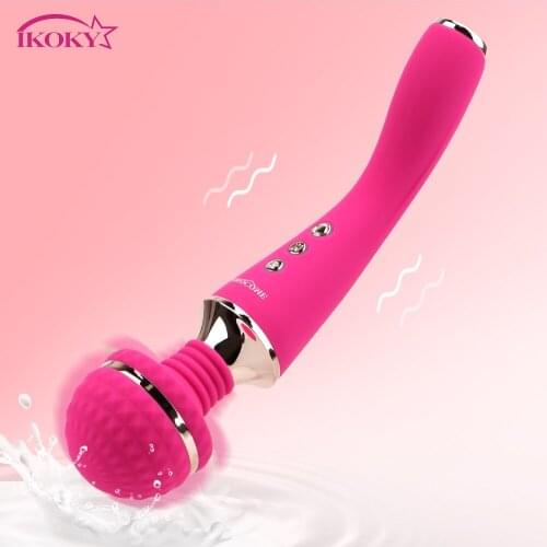 IKOKY Magic Wand Vibrator Clitoris Stimulator Sex Toys for Woman AV Powerful G Spot Vibrator Anal Viginal Sex Massager