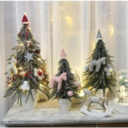 Artificial Christmas tree Christmas family wedding decoration household small potted mini ornaments fake plant garland gift