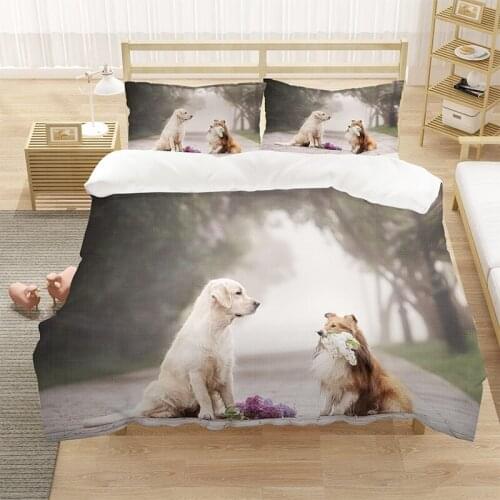 Lovely Dog Pet Animal Kids 3D Luxury Bedding Set Duvet Cover Set Quilt Home Textile King Queen Double Full Single Size Dropship