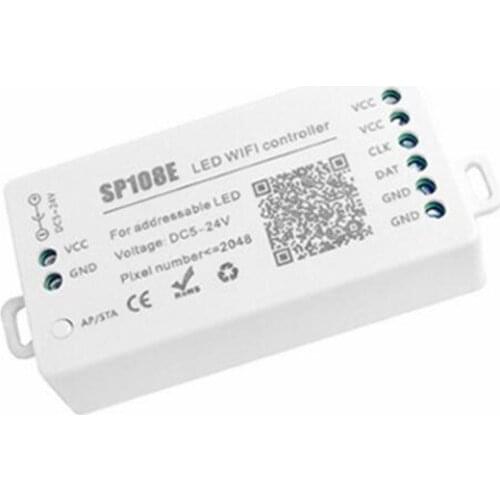 SP108E WIFI LED Controller Wireless Smart APP Controller for WS2812B WS2811 WS2813 APA102C LED Strip Lights DC5-24V