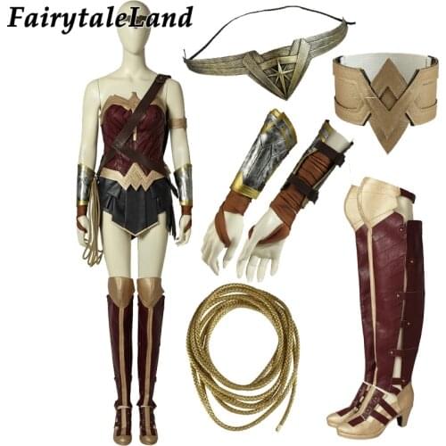 Movie WW 1984 Costume Boots Carnival Halloween Adult Superheroine Outfit Diana Prince Sexy Uniform Battle Suit