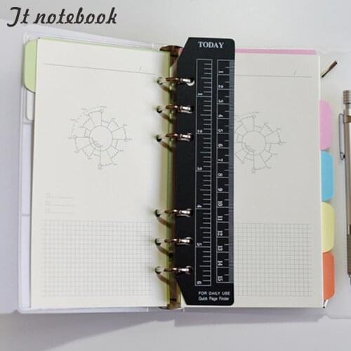Bookmark Ruler for Rings Notebook 6 hole A5 A6 Elastic Drawing Tool Soft Plastic Partition For Planner And Organizer Sketchbook