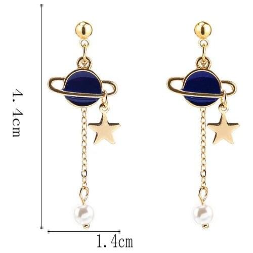 10 pair /lot fashion jewelry metal enamel star planet earth earrings