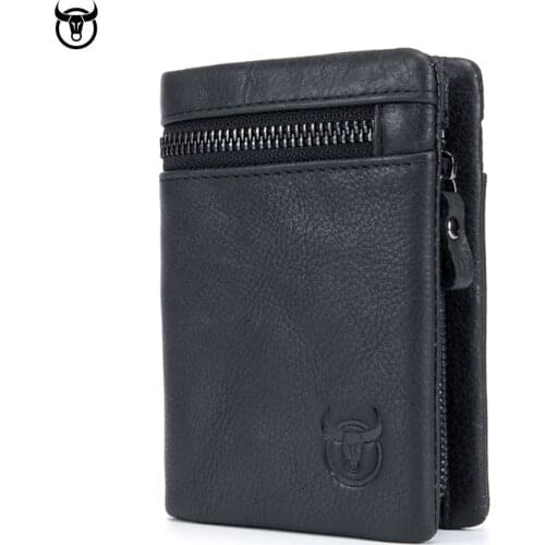 100% Genuine Cowhide Leather Men Wallets 2018 New Brand Vintage leather man Purse with Coin Bag Short Male Multi card holder