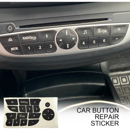 Car Button Repair Stickers CD Radio Audio Button Repair Decals Stickers Decorations Automobiles Accessories New 2021 For Renault