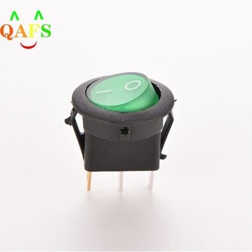 New 2PCS ON/OFF LED 12V 16A DOT ROUND ROCKER SPST TOGGLE SWITCH CAR BOAT LIGHT Green