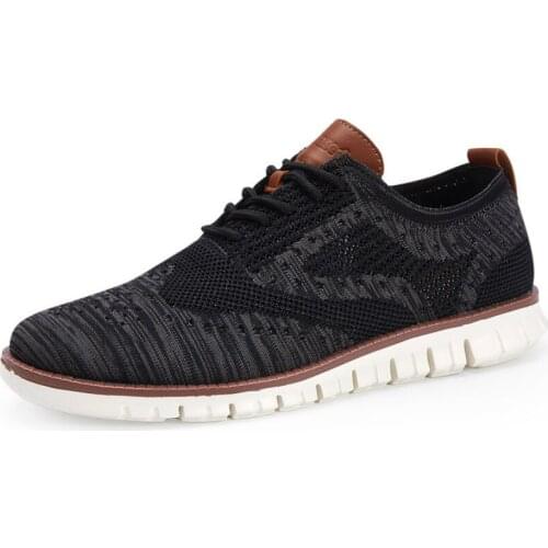 2019 New Bullock Mens Sneakers Ultra-Light Lace-Up Hollow Breathable Casual Shoes Knitted Mesh Large Size 40-46 Man Shoes N3-66