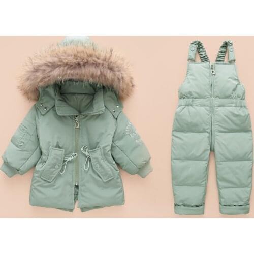 New Childrens down Jacket Set Thicken Baby Girl Baby Down Jacket Boys down Jacket suit set