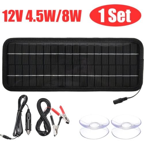 4.5W 8W 12V Car Boat Motorcycle Solar Portable Panel Battery Charger Supplement Charging Solar Power Panel Mini Solar System
