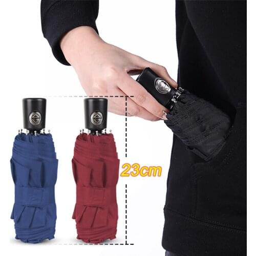 Portable Small Pocket Umbrella Rain Women Men 3 Fold Fully-Automatic Strong Skeleton Wind Resistant Parasol Women Kids Umbrellas