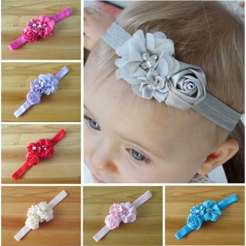 Baby Girl Headband Flower Toddler Kids Pearl Flower Hair Band Children Girls Headwear Hairband Newborn Baby Hair Accessories