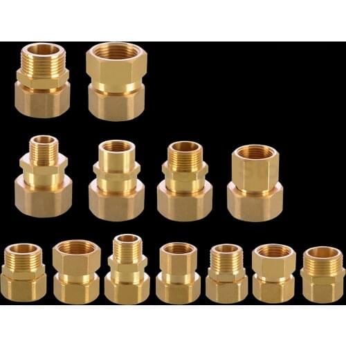 Brass Union Hexagon Straight Connector 1/2" 3/4" 1" Male/Female Thread Compression Connector Plumbing Pipe Fittings
