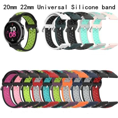 20mm/22mm Sport Band for galaxy watch 42/46mm Silicone Strap for amazfit GTR 47mm for Huawei GT 2e breathable band bracelet