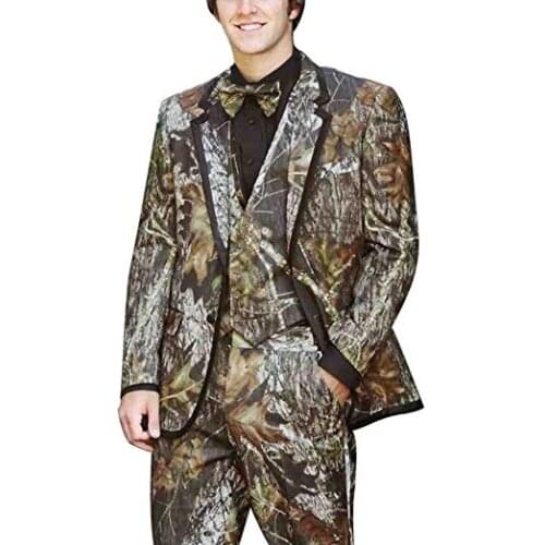 Hot Sale Two Buttons Groom Tuxedos Notch Lapel Groomsmen Mens Wedding Prom Suits (Jacket+Pants+Vest+Tie) NO:107