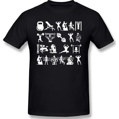 Sports Collage Essential Print T-Shirt Bodybuilding Pumping GYM Muscle Training Crossfit For Men Fashion Streetwear