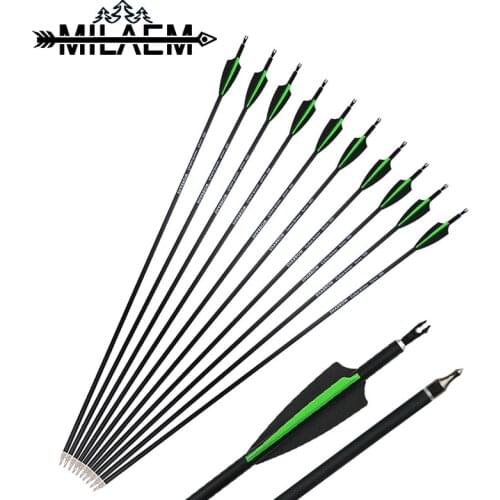 10/20pcs Archery Carbon Arrow Spine 500 Composite Carbon Fiber Arrow 30inch ID6.2mm OD7.8mm Outdoor Sports Shooting Accessories