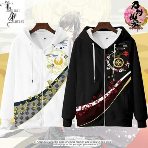 Touken Ranbu 3D Printing Men/Women Autumn Fashion Japanese Anime Game Zipper Hoodies Sweatshirt Long Sleeves Pollover Plus Size