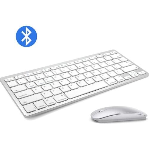 Bluetooth Keyboard Mouse Combo Ultra-Slim Mute Keycap Wireless Bluetooth Mouse Mice for Mac iPad iPhone iOS Android Windows