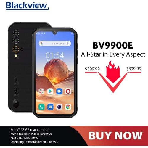 Blackview new BV9900E Android 10 Helio P90 Octa Core 6+128GB IP68 Rugged Mobile Phone 48MP Quad Rear Camera Smartphone Global 4G